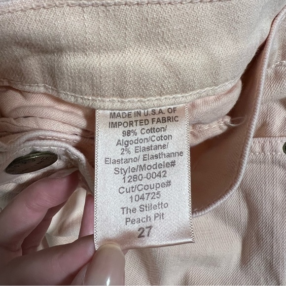 Current/Elliott Light Peach Pink "The Stiletto" Skinny Jeans - Picture 5 of 6